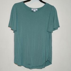 Nine West Green Short-Sleeve Blouse with Flowy Sleeves Women's Size S